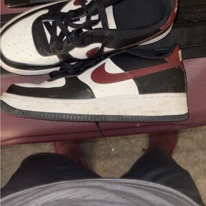 Nike Black and White Sneakers with Red Accents